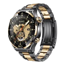 HUAWEI WATCH Ultimate Design Black Zircon-based Amorphous Alloy Case Golden Titanium Strap