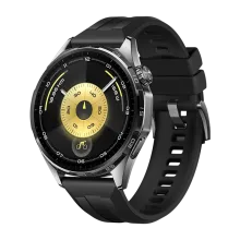 HUAWEI WATCH GT 6 46 mm / Behuizing van titaniumlegering / Zwarte fluoroelastomeer band / Batterijduur tot 21 dagen / GPS / ECG /Compatibel met iOS en Android