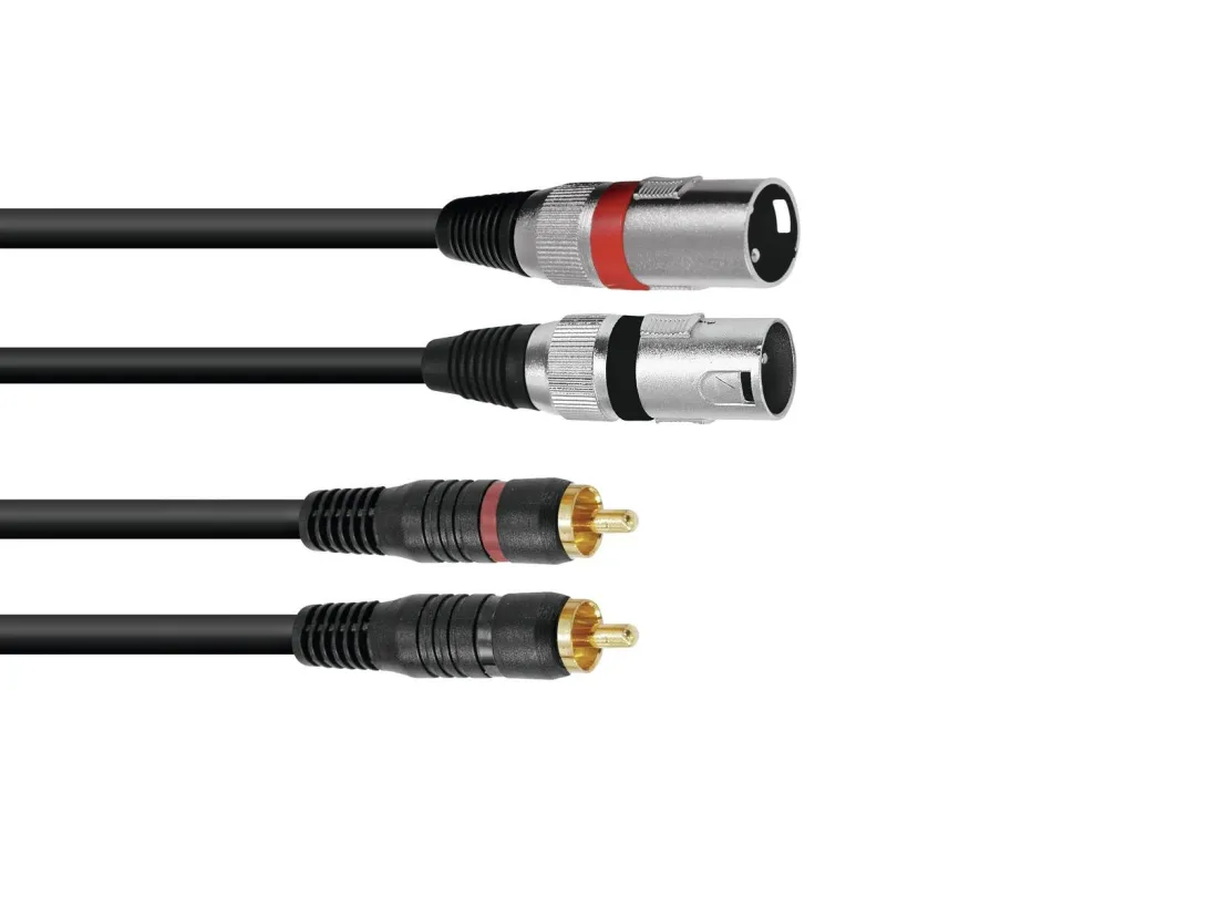 Omnitronic 3022522E audio cable 6 m 2 x XLR (3-pin) 2 x RCA Black