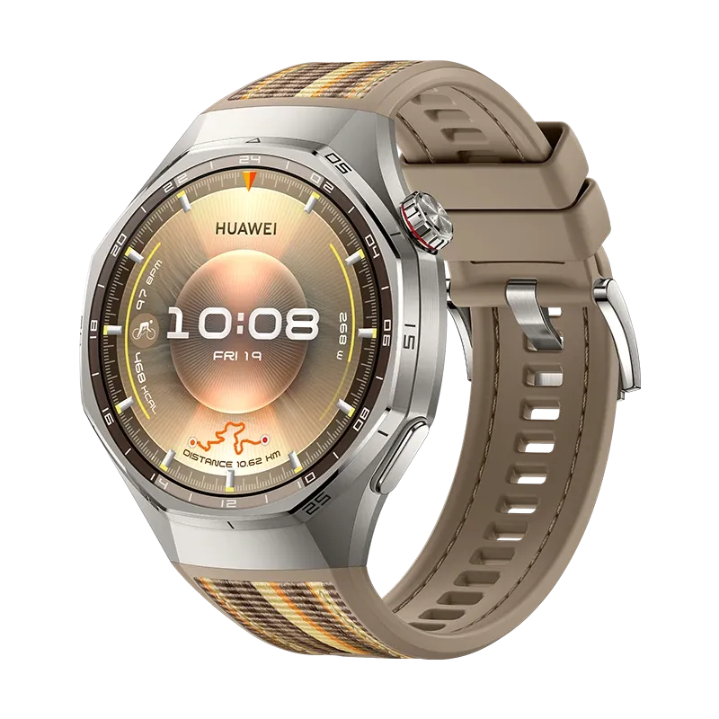 HUAWEI WATCH GT 6 Pro 46mm Titanium-Brown/ Woven Strap/ Up to 21-Day Battery Life/ Super-Accurate GPS/ Pro-Level Sports/ Compatible with Android & iOS