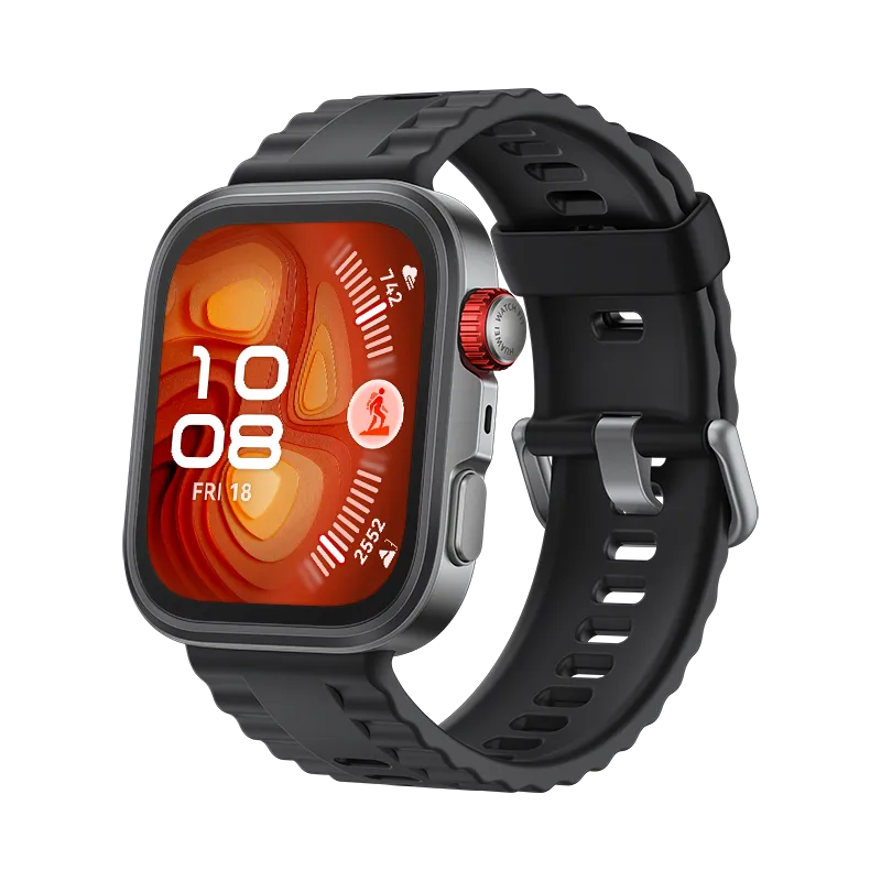 HUAWEI WATCH FIT 4 Pro /Zwart /Fluorelastomeer band /Titanium en saffierglas /GPS /ECG /Bluetooth 5.2 /Smartwatch /Compatibel met iOS en Android