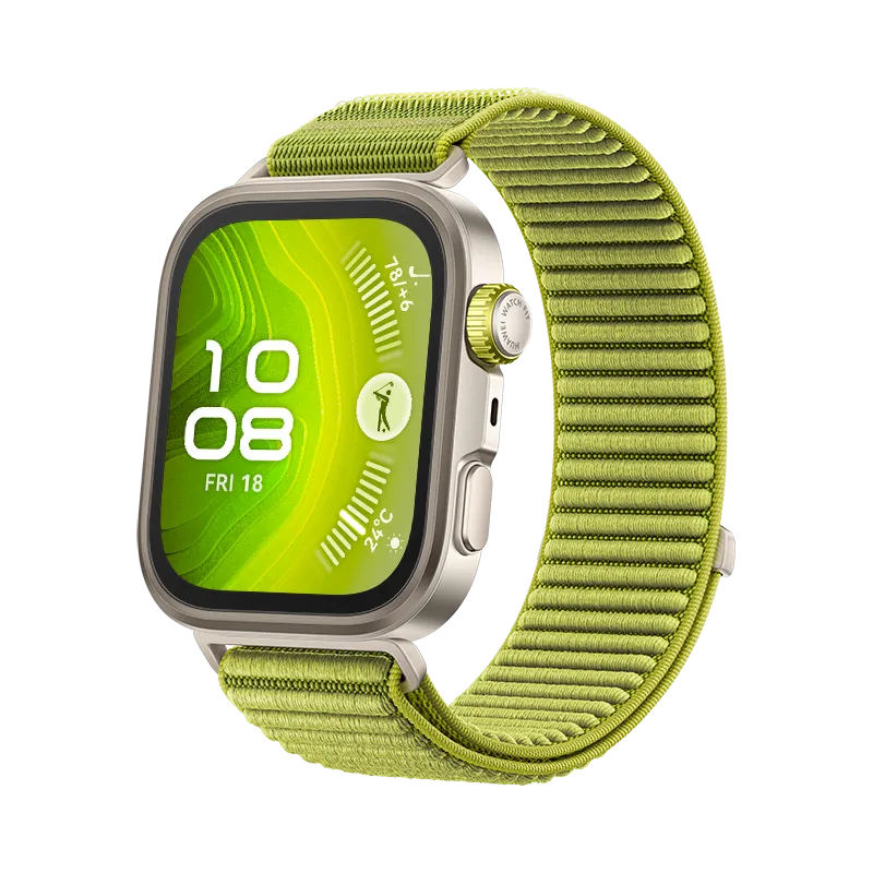 HUAWEI WATCH FIT 4 Pro /Groen /Nylon band /Titanium en saffierglas /GPS /ECG /Bluetooth 5.2 /Smartwatch /Compatibel met iOS en Android