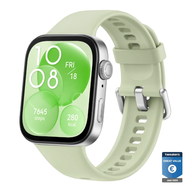 HUAWEI WATCH FIT 3 / Groen / Fluorelastomeer polsband / GPS / Bluetooth / Compatibel met iOS en Android